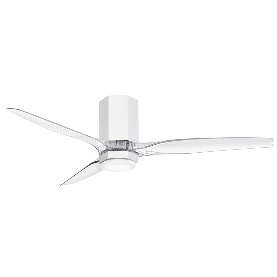 Hinkley Fan Facet 52" LED Smart Fan, Matte White/Clear Acrylic - 905852FWC-LDD