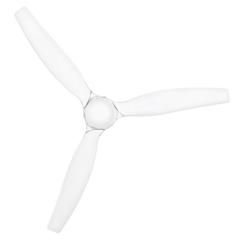 Hinkley Facet 52in LED Smart Ceiling Fan | Modern Matte White Steel and Clear Acrylic Blades | Covered Patio & Living Room | 52 x 52 | Model 905852FWC-LDD