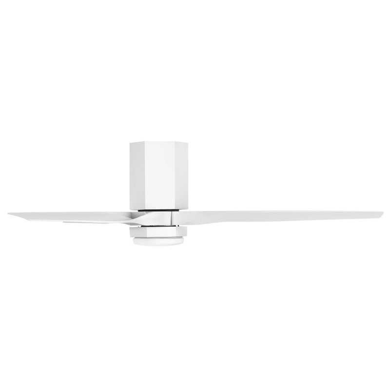 Hinkley Facet 52in LED Smart Ceiling Fan | Modern Matte White Steel and Etched Opal Glass | Covered Patio & Living Room | 52 x 52 x | Model 905852FWW-LDD