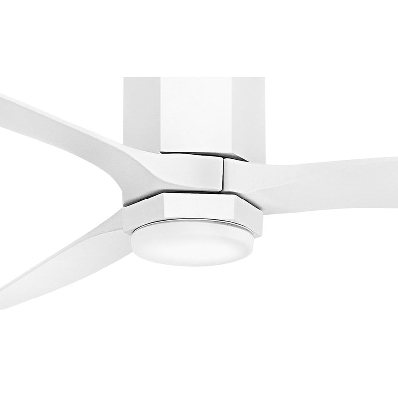 Hinkley Facet 52in LED Smart Ceiling Fan | Modern Matte White Steel and Etched Opal Glass | Covered Patio & Living Room | 52 x 52 x | Model 905852FWW-LDD