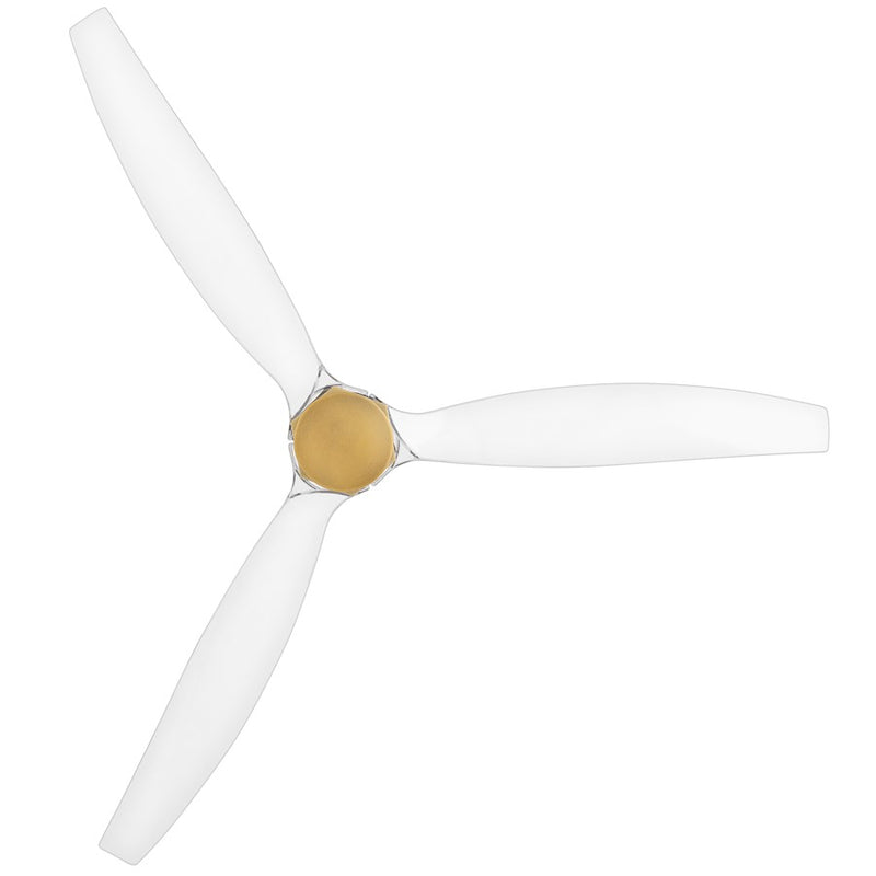 Hinkley Facet 60in LED Smart Ceiling Fan | Modern Heritage Brass Steel and Clear Acrylic Blades | Covered Patio & Living Room | 60 x | Model 905860FHB-LDD