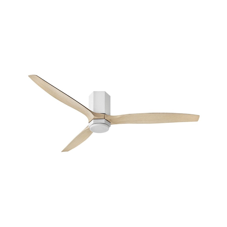 Hinkley Fan Facet 60" LED Smart Fan, Matte White/Natural - 905860FMW-LDD