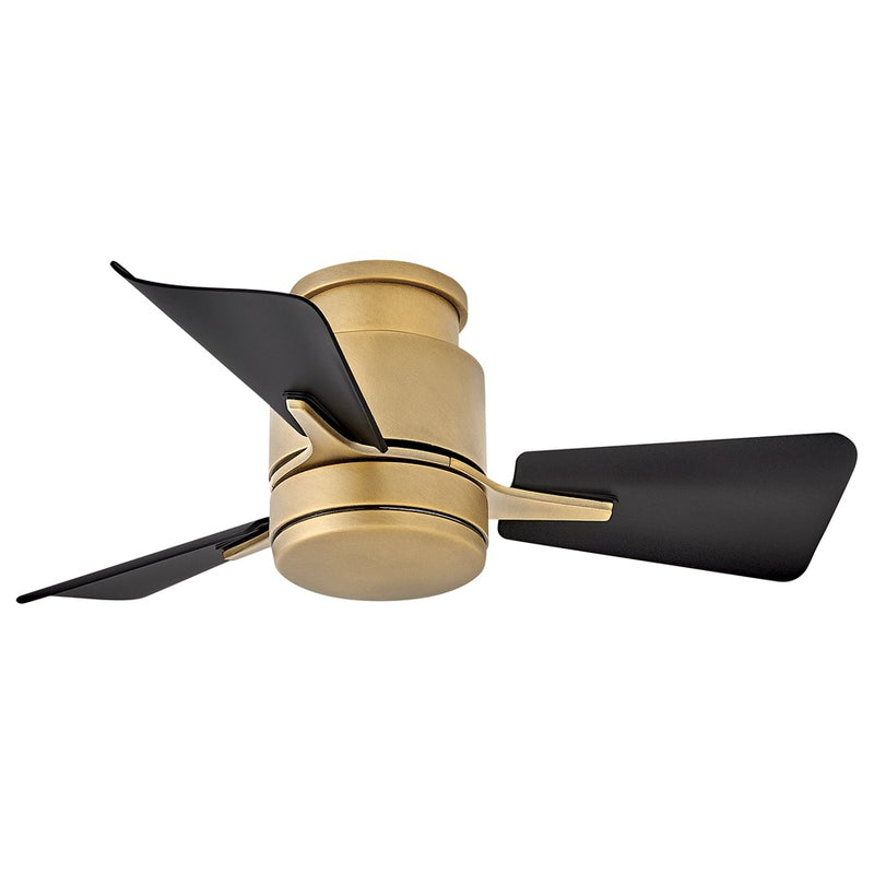 Hinkley Fan Atom 30" LED Fan, Heritage Brass/Black