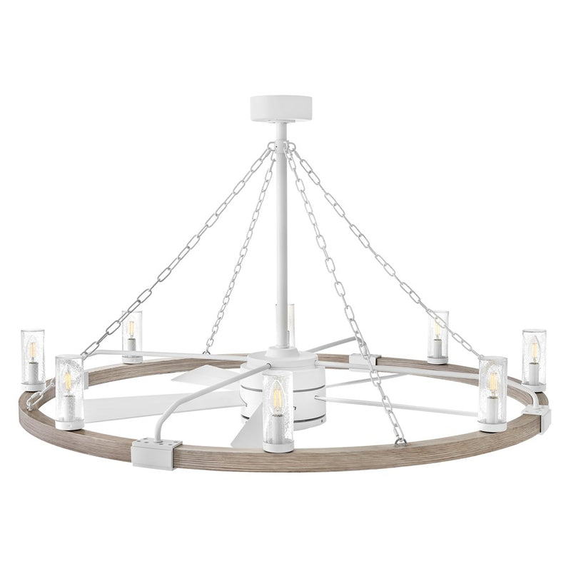 Hinkley Fan Sawyer 52" LED Smart Fandelier, White/White