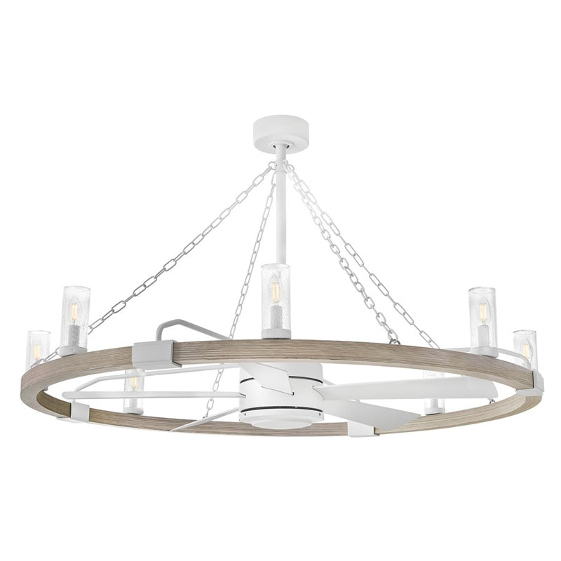 Hinkley Fan Sawyer 52" LED Smart Fandelier, White/White