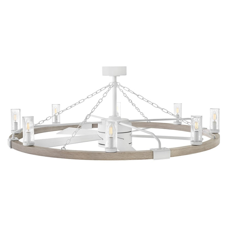 Hinkley Fan Sawyer 52" LED Smart Fandelier, White/White