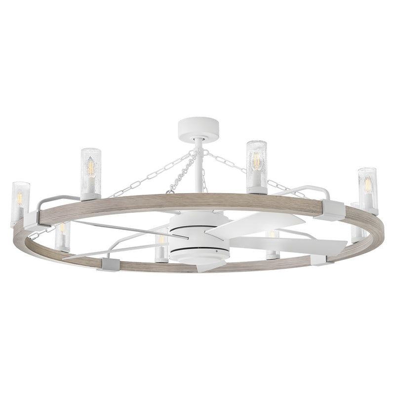 Hinkley Fan Sawyer 52" LED Smart Fandelier, White/White