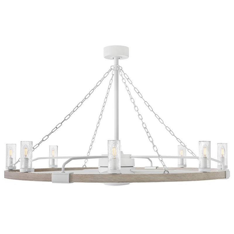 Hinkley Fan Sawyer 52" LED Smart Fandelier, White/White