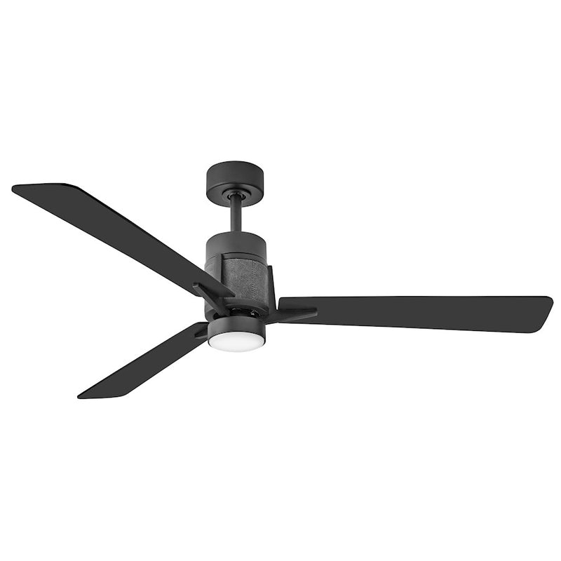 Hinkley Atticus 56in LED Smart Ceiling Fan | Modern Matte Black Steel and Heritage Brass Accents | Covered Patio & Living Room | 56 | Model 906256FMB-LDD