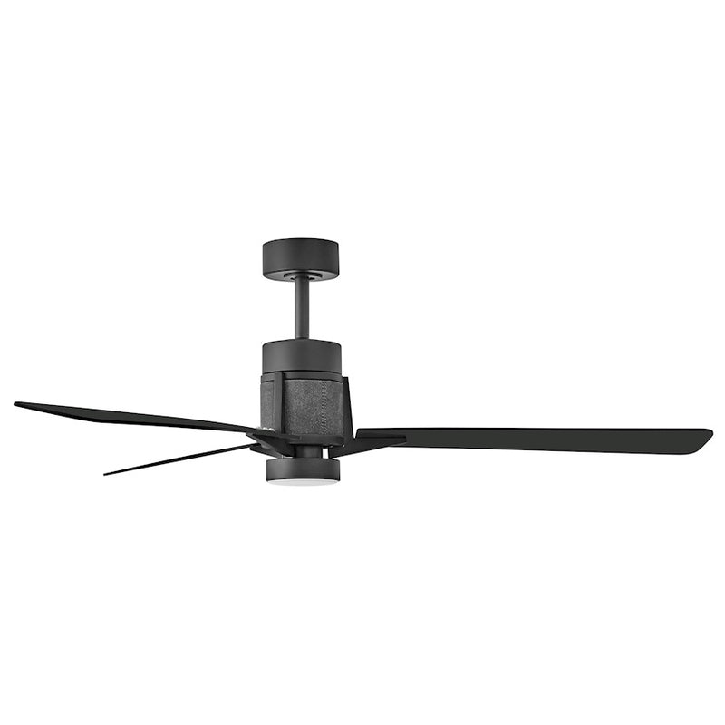 Hinkley Atticus 56in LED Smart Ceiling Fan | Modern Matte Black Steel and Heritage Brass Accents | Covered Patio & Living Room | 56 | Model 906256FMB-LDD