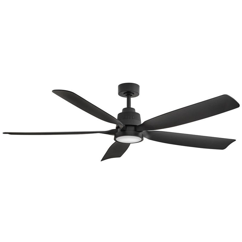 Hinkley Bodin 64in LED Smart Ceiling Fan | Transitional Matte Black Steel and Matte Black Composite Blades | Covered Patio & Living | Model 906564FMB-LDD