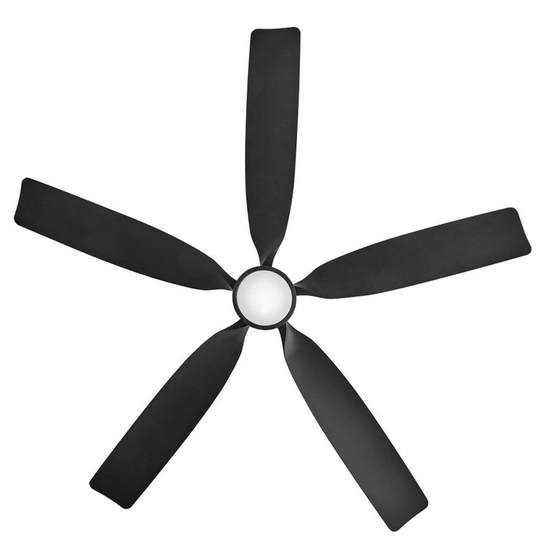 Hinkley Bodin 64in LED Smart Ceiling Fan | Transitional Matte Black Steel and Matte Black Composite Blades | Covered Patio & Living | Model 906564FMB-LDD
