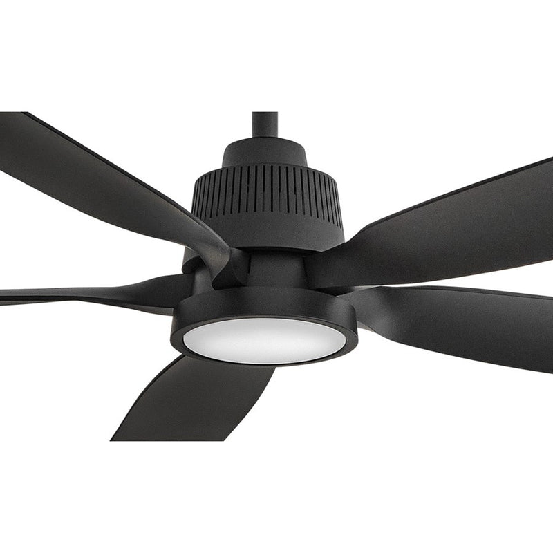 Hinkley Bodin 64in LED Smart Ceiling Fan | Transitional Matte Black Steel and Matte Black Composite Blades | Covered Patio & Living | Model 906564FMB-LDD