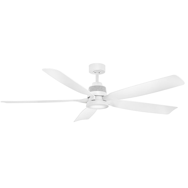 Hinkley Bodin 64in LED Smart Ceiling Fan | Transitional Matte White Steel and Composite Blades | Covered Patio & Living Room | 64 x | Model 906564FMW-LDD