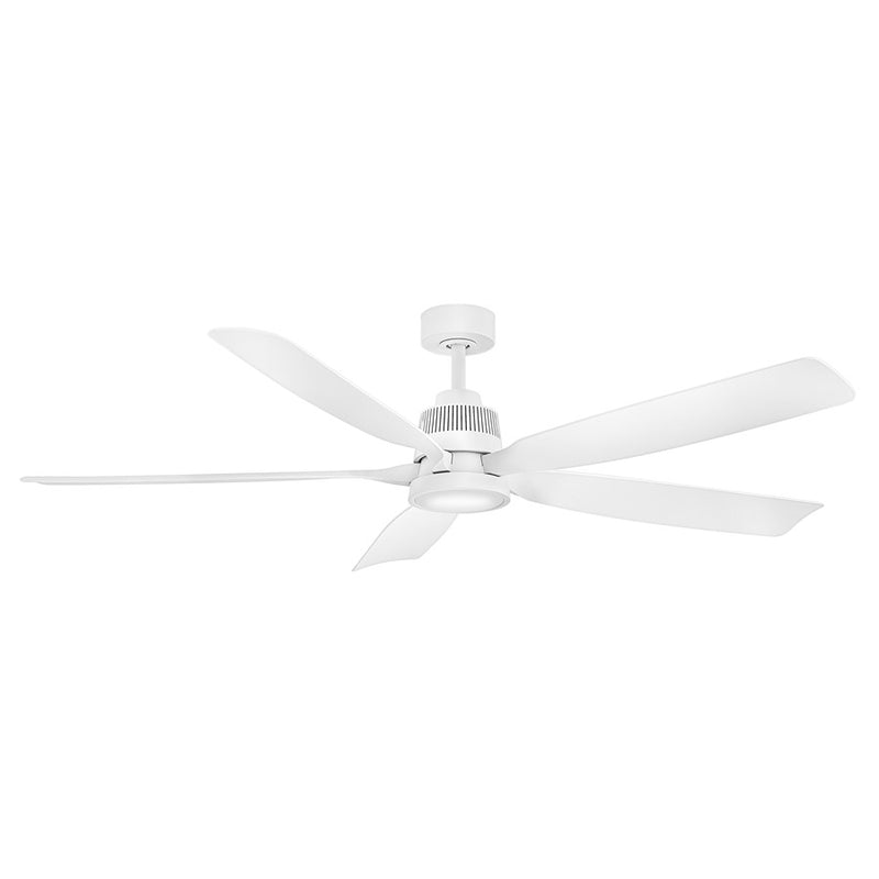 Hinkley Bodin 64in LED Smart Ceiling Fan | Transitional Matte White Steel and Composite Blades | Covered Patio & Living Room | 64 x | Model 906564FMW-LDD