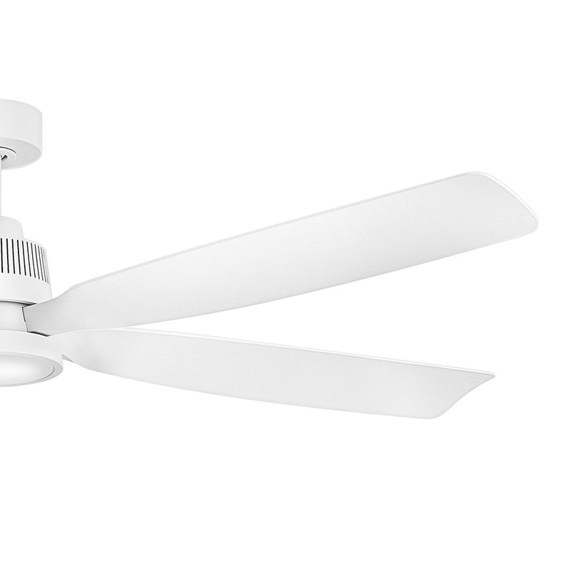 Hinkley Bodin 64in LED Smart Ceiling Fan | Transitional Matte White Steel and Composite Blades | Covered Patio & Living Room | 64 x | Model 906564FMW-LDD