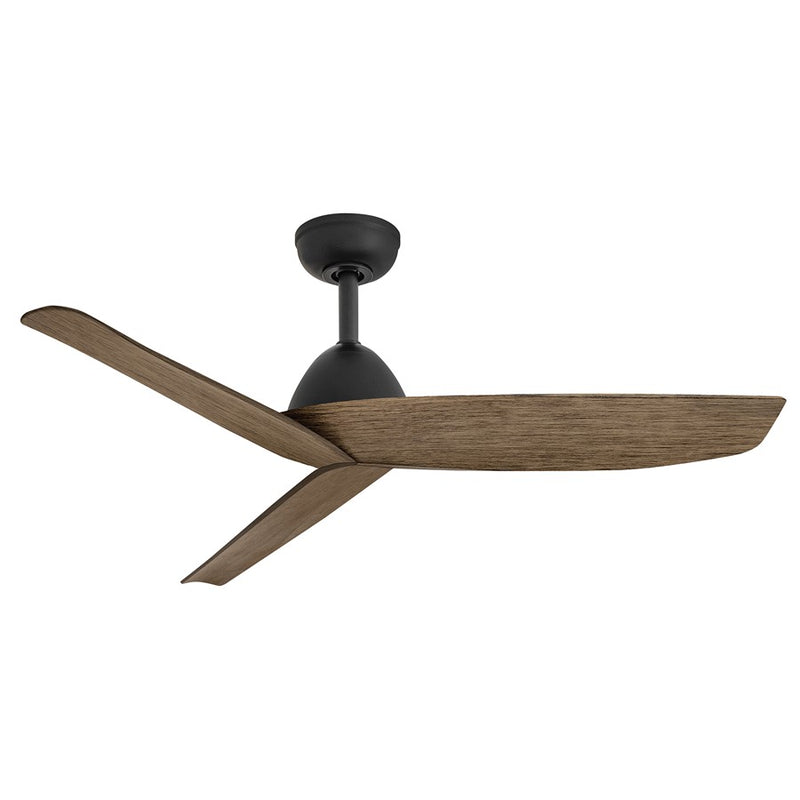 Hinkley Liv 48in Smart Ceiling Fan | Scandinavian Matte Black Composite and Dark Oak Blades | Covered Patio & Indoor Living Room | Model 906648FBD-NWD