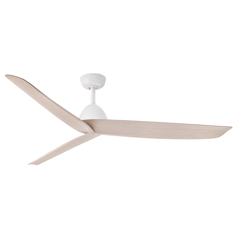 Hinkley Liv 60in 3-Blade Smart Ceiling Fan | Scandinavian Matte White Composite and Bleached Ashwood Blades | Covered Patio & | Model 906660FBA-NWD