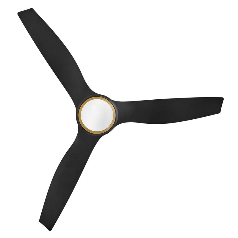 Hinkley Talan 64in LED Smart Ceiling Fan | Modern Retro Heritage Brass Steel and Matte Black Composite Blades | Covered Patio & | Model 906864FHB-LDD
