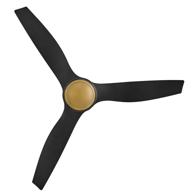 Hinkley Talan 64in LED Smart Ceiling Fan | Modern Retro Heritage Brass Steel and Matte Black Composite Blades | Covered Patio & | Model 906864FHB-LDD