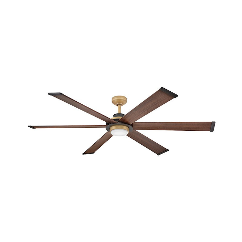Hinkley Andros 64in 1-Light LED Smart Ceiling Fan | Transitional Heritage Brass Steel and Walnut Thermoplastic Blades | Covered | Model 906964FHB-LDD
