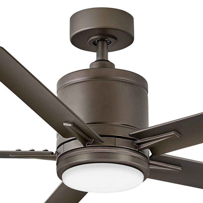 Hinkley Vail 52in 1-Light Ceiling Fan | Transitional Metallic Matte Bronze Steel and Etched Opal Glass | Covered Patio & Outdoor | Model 907052FMM-LWD