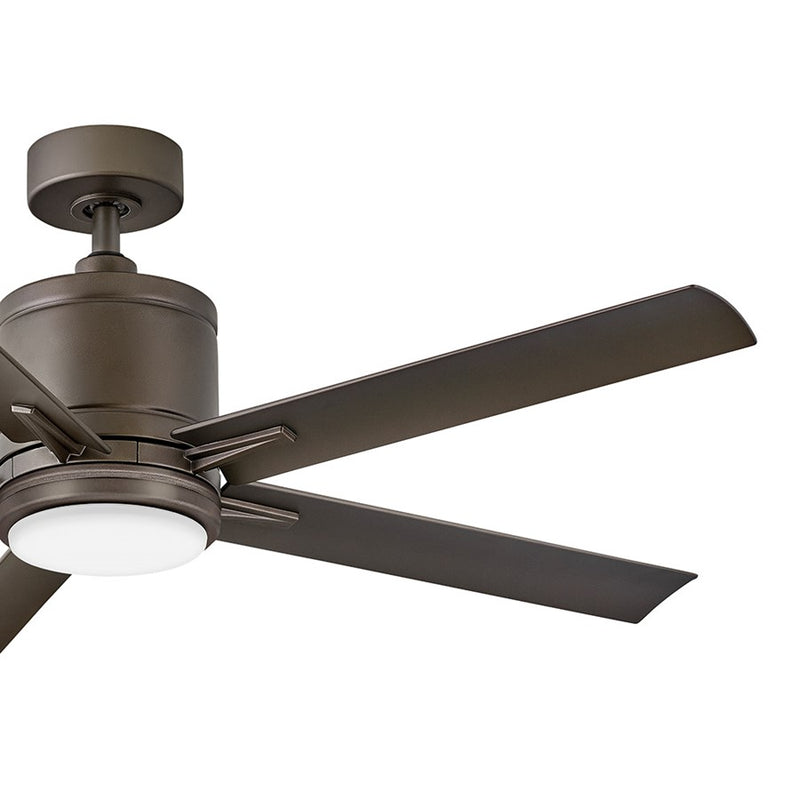Hinkley Vail 52in 1-Light Ceiling Fan | Transitional Metallic Matte Bronze Steel and Etched Opal Glass | Covered Patio & Outdoor | Model 907052FMM-LWD