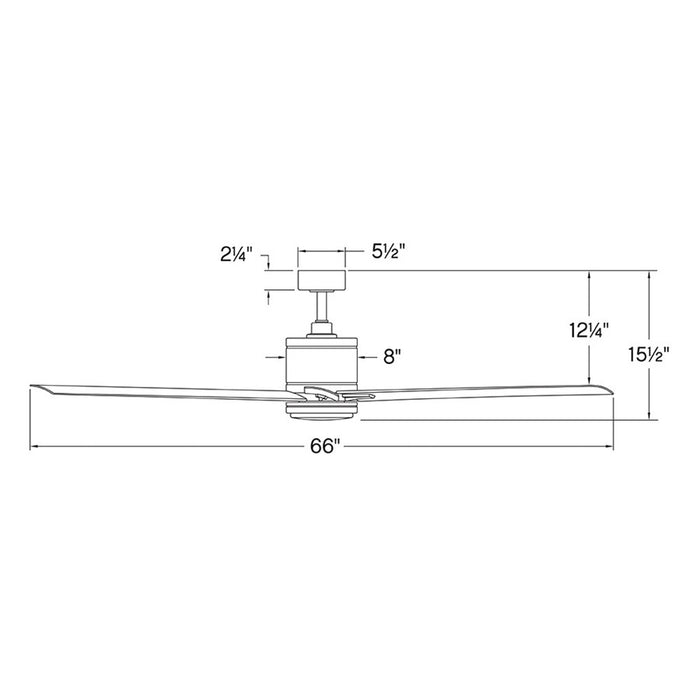 Hinkley Fan Vantage 66" 1 Light LED Smart Fan, Nickel/Silver