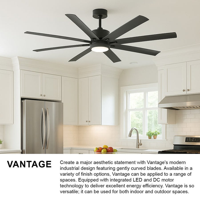Hinkley Fan Vantage 66" 1 Light LED Smart Fan, Black/Black