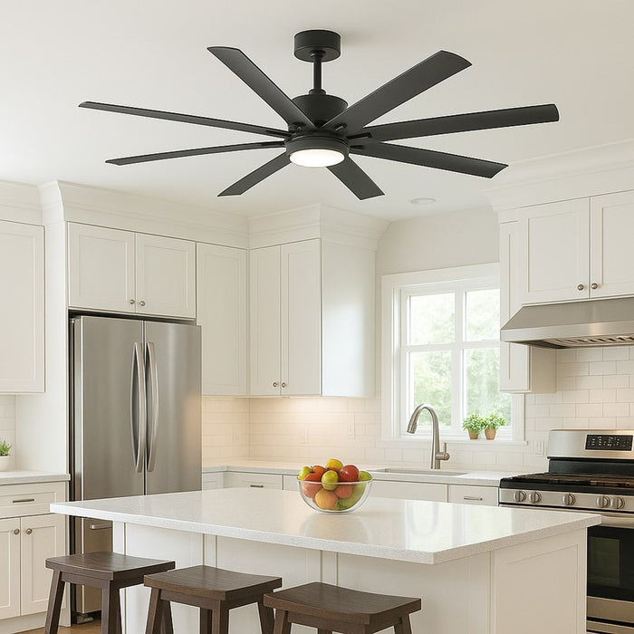 Hinkley Fan Vantage 66" 1 Light LED Smart Fan, Black/Black