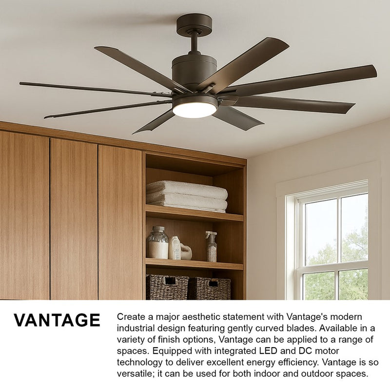 Hinkley Fan Vantage 66" 1 Light LED Smart Fan, Bronze/Bronze