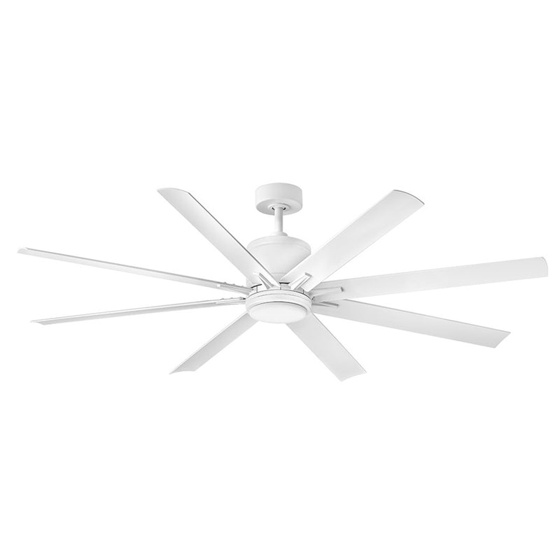 Hinkley Vantage 66in 1-Light LED Smart Ceiling Fan | Transitional Matte White Steel and Etched Opal Glass | Covered Patio & Outdoor | Model 907166FMW-LWD