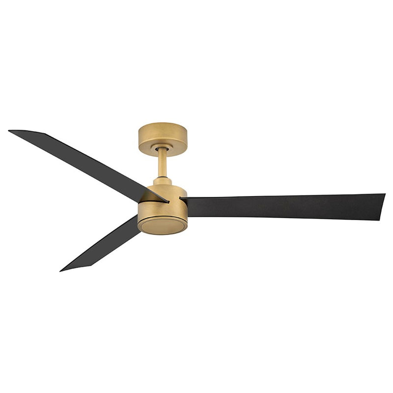 Hinkley Speck 52in 1-Light LED Smart Ceiling Fan | Modern Heritage Brass Steel and Matte Black Wood Blades | Covered Patio & Living | Model 907452FHB-LDD