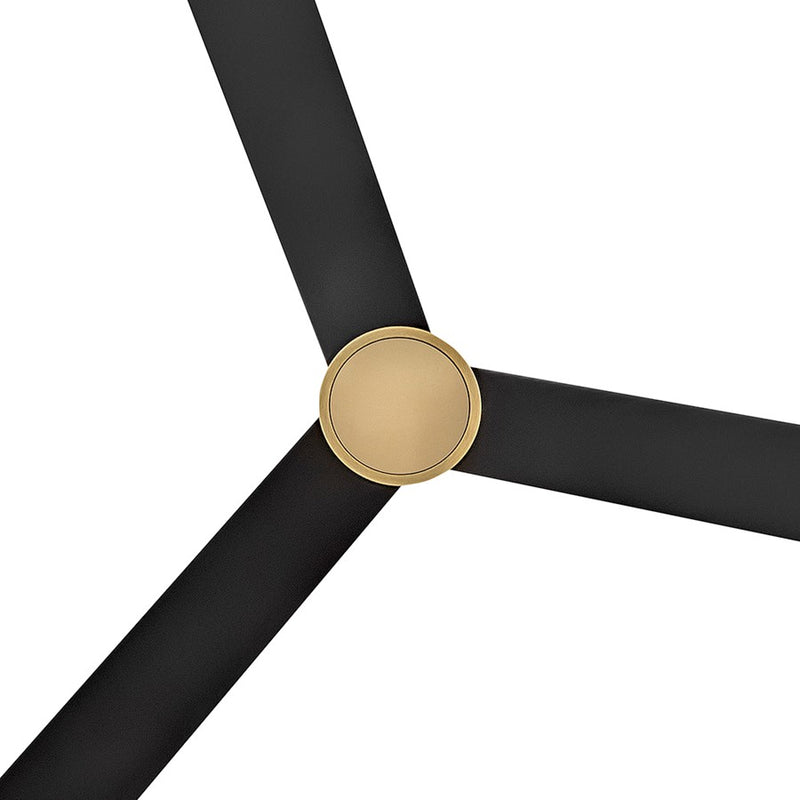 Hinkley Speck 52in 1-Light LED Smart Ceiling Fan | Modern Heritage Brass Steel and Matte Black Wood Blades | Covered Patio & Living | Model 907452FHB-LDD