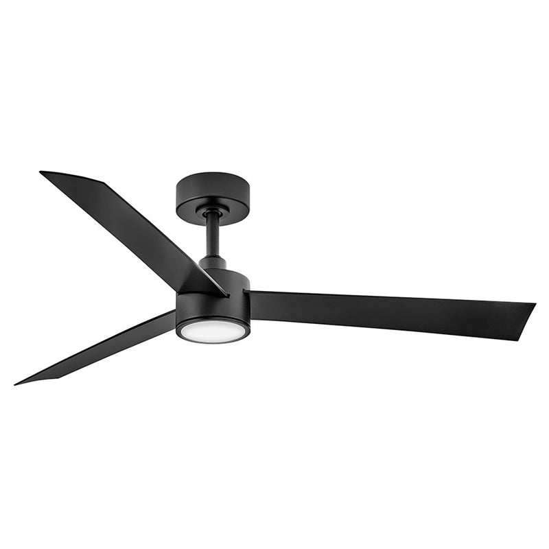 Hinkley Speck 52in 1-Light LED Smart Ceiling Fan | Modern Matte Black Steel and Wood Blades | Covered Patio & Living Room | 52 x 52 | Model 907452FMB-LDD