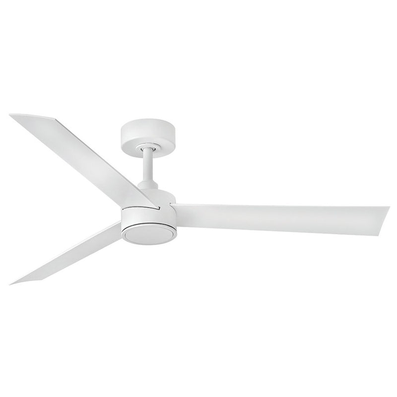 Hinkley Speck 52in 1-Light LED Smart Ceiling Fan | Modern Matte White Steel and Wood Blades | Covered Patio & Living Room | 52 x 52 | Model 907452FMW-LDD