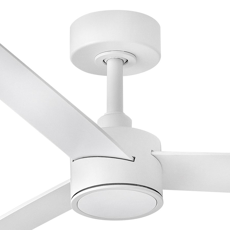 Hinkley Speck 52in 1-Light LED Smart Ceiling Fan | Modern Matte White Steel and Wood Blades | Covered Patio & Living Room | 52 x 52 | Model 907452FMW-LDD