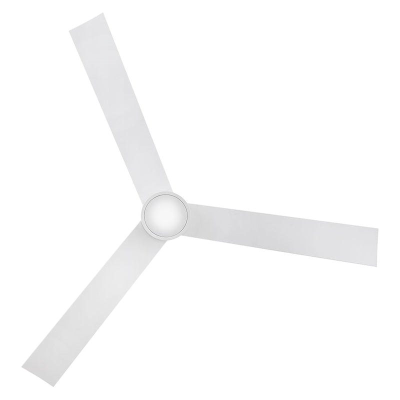 Hinkley Speck 52in 1-Light LED Smart Ceiling Fan | Modern Matte White Steel and Wood Blades | Covered Patio & Living Room | 52 x 52 | Model 907452FMW-LDD