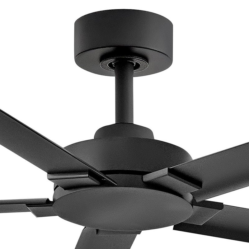 Hinkley Vento 60in Smart Ceiling Fan | Modern Matte Black Steel and Composite Blades | Indoor & Covered Outdoor Living Room | 60 x | Model 907660FMB-NWD