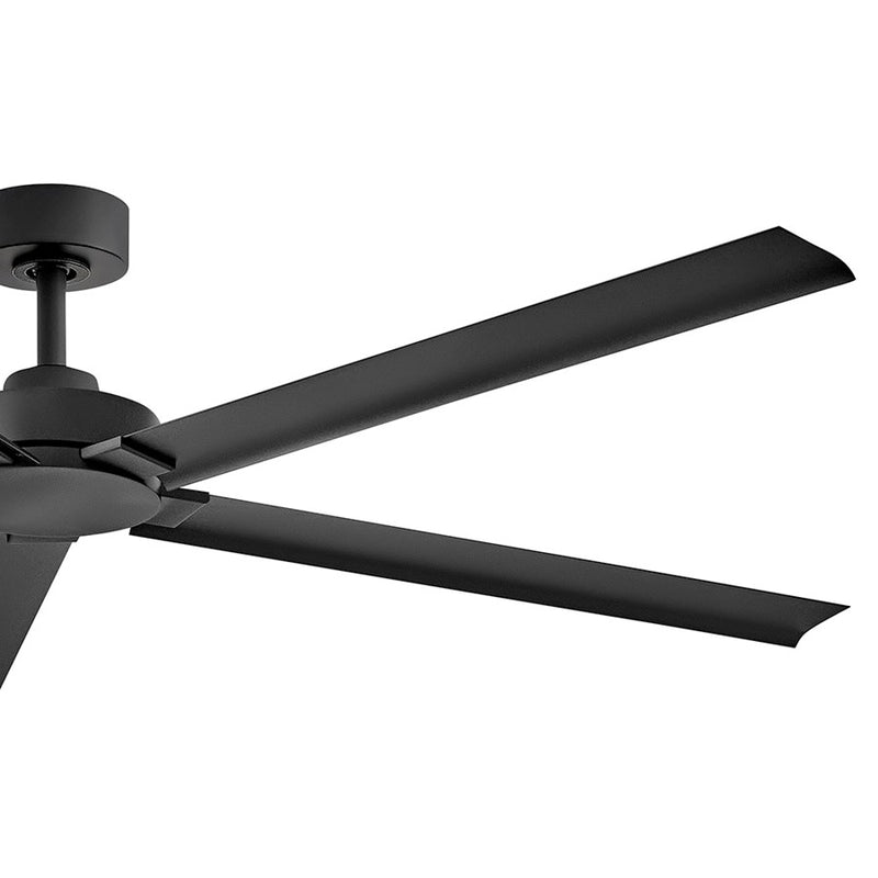 Hinkley Vento 60in Smart Ceiling Fan | Modern Matte Black Steel and Composite Blades | Indoor & Covered Outdoor Living Room | 60 x | Model 907660FMB-NWD