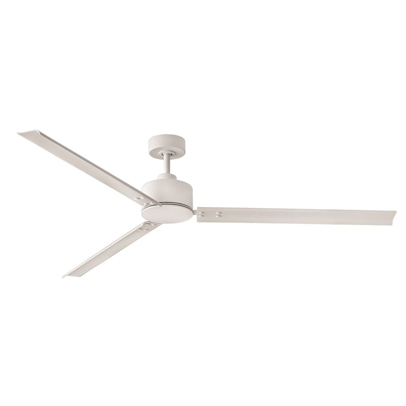 Hinkley Indy 72in Ceiling Fan | Modern Matte White Steel and Aluminum Blades | Indoor & Outdoor Wet-Rated Spaces | 72 x 72 x 12.75 in | Model 907972FMW-NWD