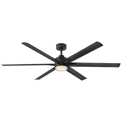 Hinkley Valor 66in 6-Blade LED Smart Ceiling Fan | Modern Industrial Matte Black Composite and White Acrylic Glass | Covered Patio & | Model 910566FMB-LWD