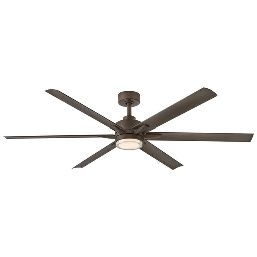 Hinkley Valor 66in LED Smart Ceiling Fan | Modern Industrial Composite Metallic Matte Bronze and White Glass | Covered Patio & | Model 910566FMM-LWD