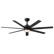 Hinkley Current 56in LED Smart Ceiling Fan | Transitional Matte Black Steel and Composite Blades | Covered Patio & Bedroom | 56 x 56 | Model 910656FMB-LDD