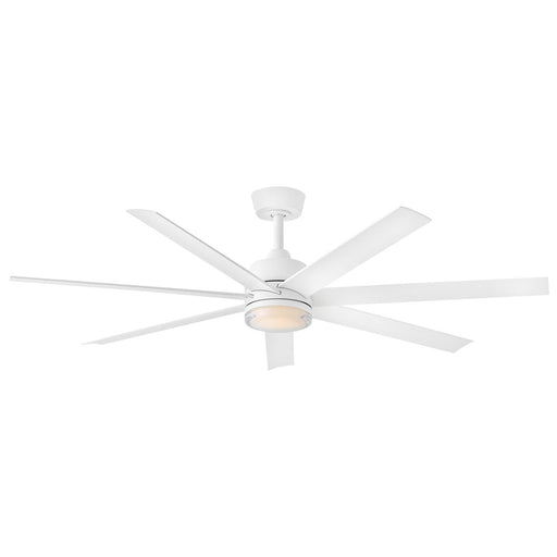 Hinkley Current 56in LED Smart Ceiling Fan | Transitional Matte White Steel and Composite Blades | Covered Patio & Bedroom | 56 x 56 | Model 910656FMW-LDD