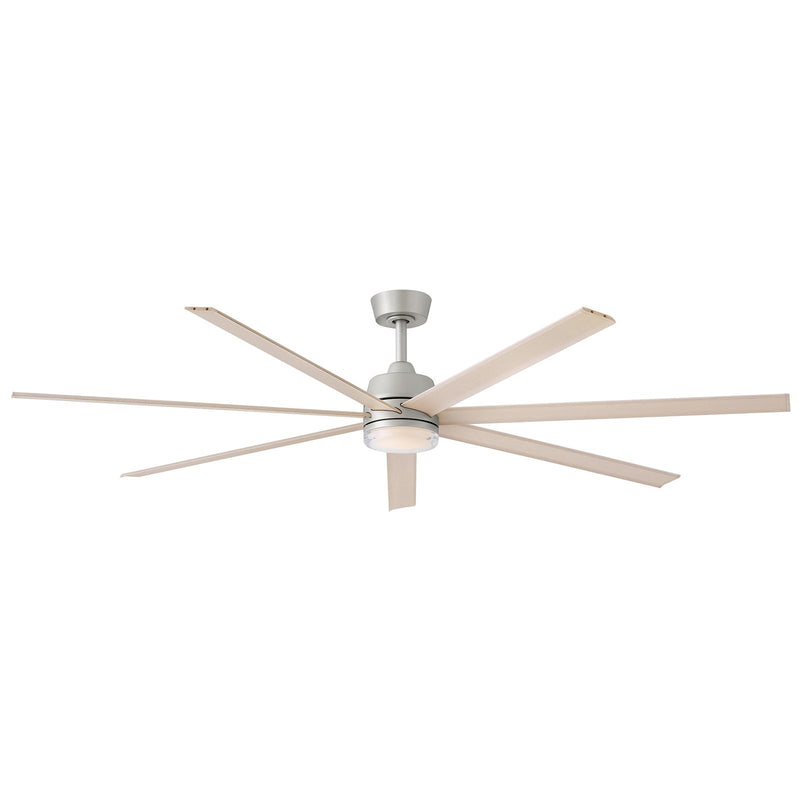 Hinkley Current 72in LED Smart Ceiling Fan | Transitional Brushed Nickel Steel and Bleached Ashwood Aluminum Blades | Covered Patio | Model 910672FBN-LDD