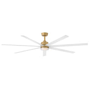Hinkley Current 72in LED Smart Ceiling Fan | Transitional Heritage Brass Steel and Matte White Aluminum Blades | Covered Patio & | Model 910672FHB-LDD