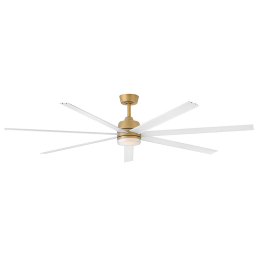 Hinkley Current 72in LED Smart Ceiling Fan | Transitional Heritage Brass Steel and Matte White Aluminum Blades | Covered Patio & | Model 910672FHB-LDD