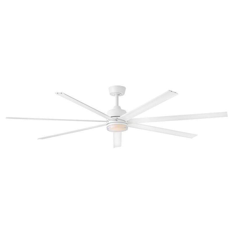 Hinkley Current 72in LED Smart Ceiling Fan | Transitional Matte White Steel and Matte White Aluminum Blades | Covered Patio & Living | Model 910672FMW-LDD
