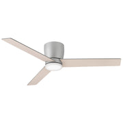 Hinkley Ari 52in LED Ceiling Fan | Transitional Brushed Nickel Steel and Silver Wood Blades | Covered Patio & Large Bathroom | 52 x | Model 910852FBN-LDA
